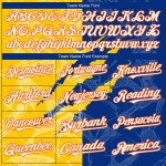 Authentisches Jersey Graffiti Weiß Scratch 3D Gelb-Orange Custom Royal Muster Baseball Authentisches Jersey Graffiti Weiß Scratch 3D Gelb-Orange Custom Royal Muster Baseball