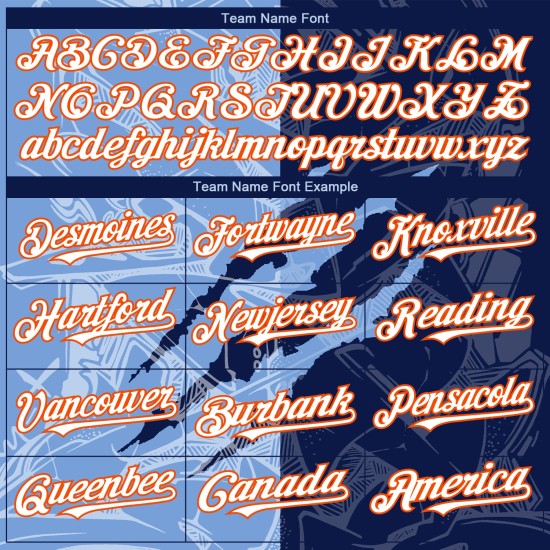 Jersey Light 3D Scratch Blau-Orange Baseball Graffiti Weiß Navy Authentisches individuelles Muster Jersey Light 3D Scratch Blau-Orange Baseball Graffiti Weiß Navy Authentisches individuelles Muster