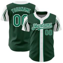 Custom Shapes Baseball Grün-Weiß Farben Authentic 3 Jersey Arm Kelly Green