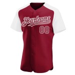 Jersey Authentic Custom Weiß Crimson Raglan Baseball Ärmel Jersey Authentic Custom Weiß Crimson Raglan Baseball Ärmel
