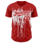 Art Red Splatter 3D Jersey Tropfendes Weiß Authentisches individuelles Muster Baseball-Design Art Red Splatter 3D Jersey Tropfendes Weiß Authentisches individuelles Muster Baseball-Design