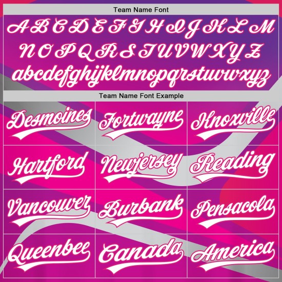 Abstrakte Lila 3D Custom Design Weiß-Hot Baseball Rosa Authentische Sport Jersey Muster Abstrakte Lila 3D Custom Design Weiß-Hot Baseball Rosa Authentische Sport Jersey Muster