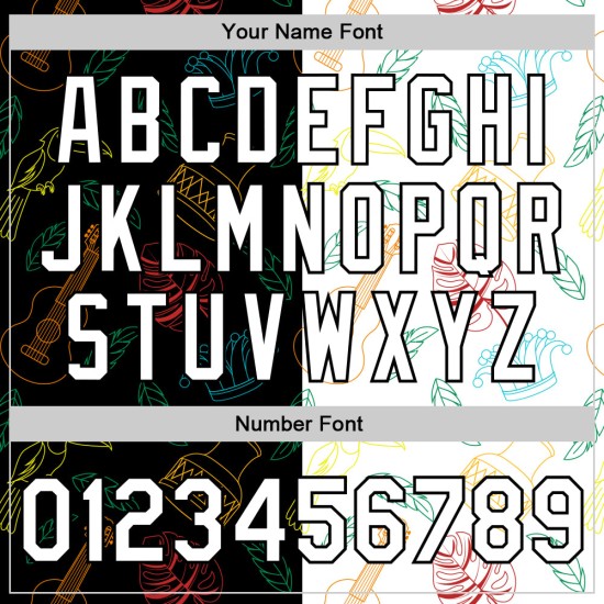 Musik Muster Jersey Schwarz Custom Brasilianische Baseball Festival Weiß Karneval Design 3D Authentische Musik Muster Jersey Schwarz Custom Brasilianische Baseball Festival Weiß Karneval Design 3D Authentische
