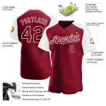 Jersey Authentic Custom Weiß Crimson Raglan Baseball Ärmel Jersey Authentic Custom Weiß Crimson Raglan Baseball Ärmel