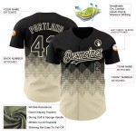 Design Quadratische Formen Gradienten Baseball Muster Creme Jersey Authentic Schwarz 3D Custom Design Quadratische Formen Gradienten Baseball Muster Creme Jersey Authentic Schwarz 3D Custom