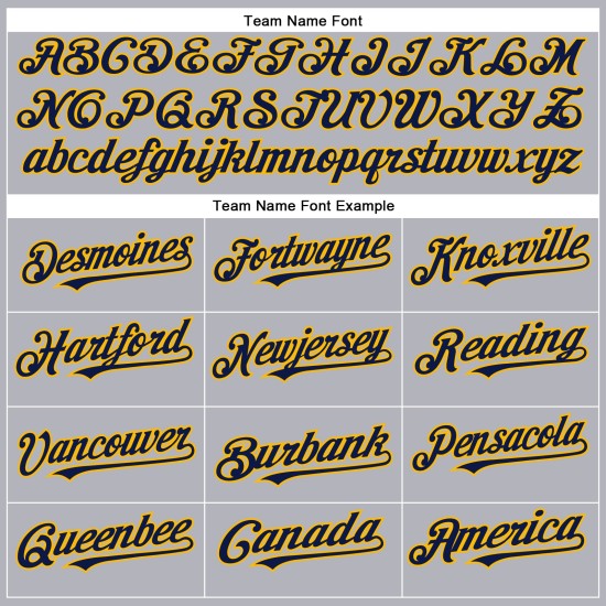 Marineblau-Gold-Trikot Baseball Grau Authentic Custom Marineblau-Gold-Trikot Baseball Grau Authentic Custom