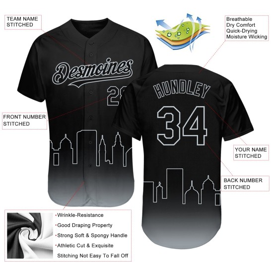 Authentische Baseball Schwarz Fade Edition Oakland 3D Mode Silber Custom Jersey City Authentische Baseball Schwarz Fade Edition Oakland 3D Mode Silber Custom Jersey City