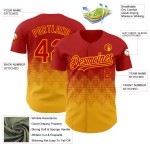 3D Custom Formen Muster Rot Farbverlauf Authentische Gold Quadrat Jersey Design Baseball 3D Custom Formen Muster Rot Farbverlauf Authentische Gold Quadrat Jersey Design Baseball