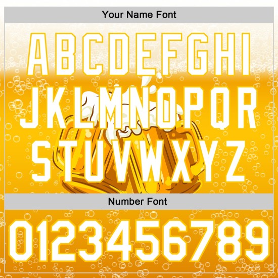Jersey Muster Design Baseball International 3D Weiß Bier Authentische Custom Tag Gelb Jersey Muster Design Baseball International 3D Weiß Bier Authentische Custom Tag Gelb