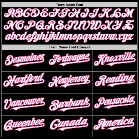 Jersey Custom Authentic Shapes 3 Armfarben Baseball Schwarz Weiß-Pink Jersey Custom Authentic Shapes 3 Armfarben Baseball Schwarz Weiß-Pink