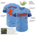 Blaues Baseballtrikot Custom Light Orange-Royal Authentic Blaues Baseballtrikot Custom Light Orange-Royal Authentic