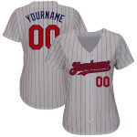 Authentisches Jersey Nadelstreifen Marine Rot Baseball Custom Grau Authentisches Jersey Nadelstreifen Marine Rot Baseball Custom Grau