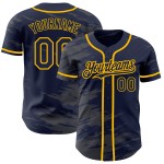 Navy Gold Authentic Steel Splash Baseball Ink Jersey Custom Grau Navy Gold Authentic Steel Splash Baseball Ink Jersey Custom Grau