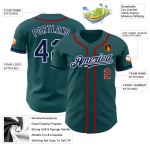 Authentisches, marineblau-rotes, nach Maß gefertigtes Baseball-Trikot in Mitternachtsgrün Authentisches, marineblau-rotes, nach Maß gefertigtes Baseball-Trikot in Mitternachtsgrün