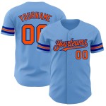 Blaues Baseballtrikot Custom Light Orange-Royal Authentic Blaues Baseballtrikot Custom Light Orange-Royal Authentic