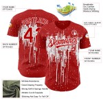 Art Red Splatter 3D Jersey Tropfendes Weiß Authentisches individuelles Muster Baseball-Design Art Red Splatter 3D Jersey Tropfendes Weiß Authentisches individuelles Muster Baseball-Design