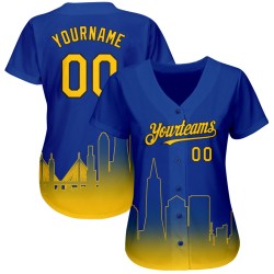 Gelb-Schwarze Ausgabe Authentic 3D Custom Fade City Jersey Fashion San Baseball Royal Francisco