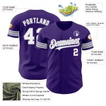 Weiß-Grau Authentic Custom Baseball Lila Trikot Weiß-Grau Authentic Custom Baseball Lila Trikot