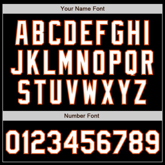 Schwarz Weiß-Orange Custom Baseball 3 Arm Jersey Formen Authentische Farben Schwarz Weiß-Orange Custom Baseball 3 Arm Jersey Formen Authentische Farben
