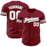 Authentic Baseball Crimson Custom Jersey Weiß-Grau Authentic Baseball Crimson Custom Jersey Weiß-Grau