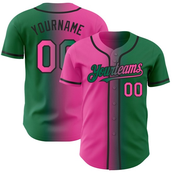Grün Authentic Custom Kelly Gradient Fashion Jersey Pink-Schwarz Baseball Grün Authentic Custom Kelly Gradient Fashion Jersey Pink-Schwarz Baseball