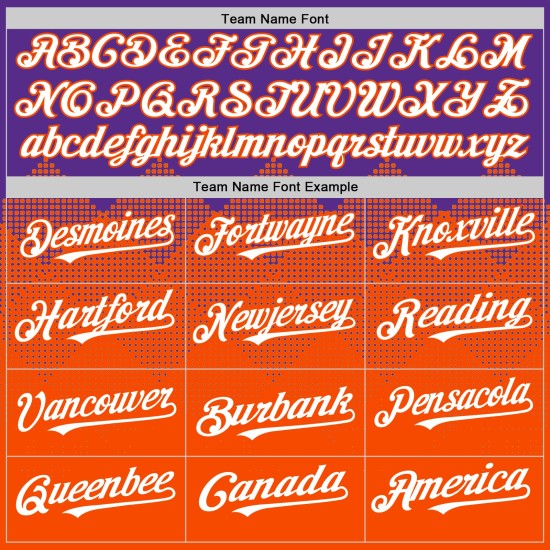 Authentisches Design Square Gradient Custom Baseball Lila Muster Jersey Weiß-Orange 3D Formen Authentisches Design Square Gradient Custom Baseball Lila Muster Jersey Weiß-Orange 3D Formen