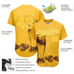 Muster Gelb Authentic Jersey Bier 3D Design Weiß Custom Festival Baseball Muster Gelb Authentic Jersey Bier 3D Design Weiß Custom Festival Baseball