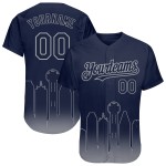 Dallas Fashion Trikot Custom Authentic Edition Marineblau Baseball City Fade Grau 3D Dallas Fashion Trikot Custom Authentic Edition Marineblau Baseball City Fade Grau 3D