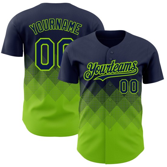 Authentisches quadratisches Marinegrün Neon Farbverlauf Jersey Formen Muster Baseball 3D Design Custom Authentisches quadratisches Marinegrün Neon Farbverlauf Jersey Formen Muster Baseball 3D Design Custom