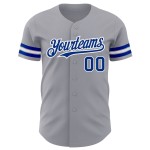 Jersey Royal-Weiß Baseball Authentic Custom Grau Jersey Royal-Weiß Baseball Authentic Custom Grau