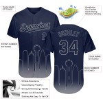 Dallas Fashion Trikot Custom Authentic Edition Marineblau Baseball City Fade Grau 3D Dallas Fashion Trikot Custom Authentic Edition Marineblau Baseball City Fade Grau 3D