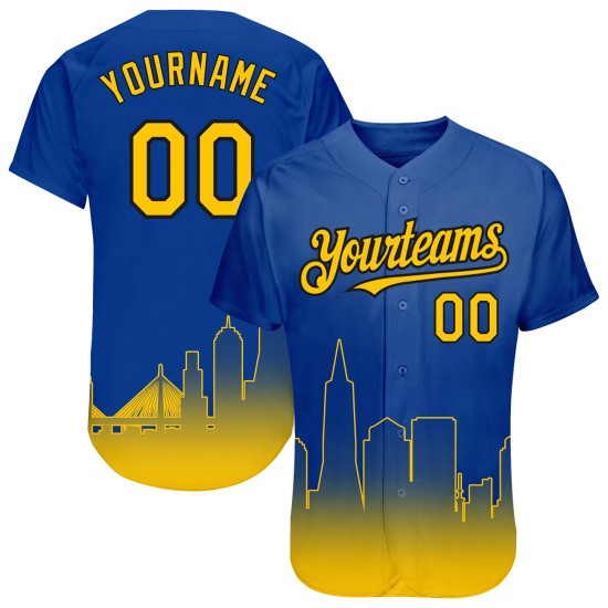 Gelb-Schwarze Ausgabe Authentic 3D Custom Fade City Jersey Fashion San Baseball Royal Francisco Gelb-Schwarze Ausgabe Authentic 3D Custom Fade City Jersey Fashion San Baseball Royal Francisco