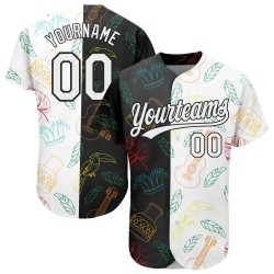 Musik Muster Jersey Schwarz Custom Brasilianische Baseball Festival Weiß Karneval Design 3D Authentische