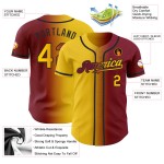 Custom Jersey Fashion Authentic Gelb-Schwarz Gradient Baseball Crimson Custom Jersey Fashion Authentic Gelb-Schwarz Gradient Baseball Crimson