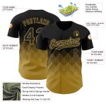 Baseball Schwarz Design Authentische Quadrat Gold Muster Formen 3D Jersey Alten Farbverlauf Custom Baseball Schwarz Design Authentische Quadrat Gold Muster Formen 3D Jersey Alten Farbverlauf Custom