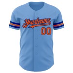 Blaues Baseballtrikot Custom Light Orange-Royal Authentic Blaues Baseballtrikot Custom Light Orange-Royal Authentic