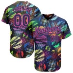 Halbton Custom Navy Zickzack Authentisches Design Jersey 3D Muster Rosa Stil Baseball Abstrakte Kreise Halbton Custom Navy Zickzack Authentisches Design Jersey 3D Muster Rosa Stil Baseball Abstrakte Kreise