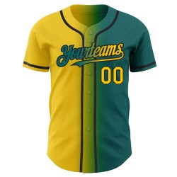 Gelb-Schwarz Authentic Gradient Jersey Teal Fashion Custom Baseball
