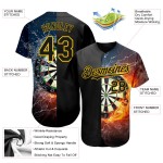 Muster Schwarz 3D Jersey Board Dart Baseball Flamme Gold Design Authentische Muster Schwarz 3D Jersey Board Dart Baseball Flamme Gold Design Authentische