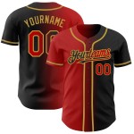 Jersey Schwarz Authentic Gradient Rot-Old Custom Gold Fashion Baseball Jersey Schwarz Authentic Gradient Rot-Old Custom Gold Fashion Baseball