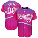 Abstrakte Lila 3D Custom Design Weiß-Hot Baseball Rosa Authentische Sport Jersey Muster Abstrakte Lila 3D Custom Design Weiß-Hot Baseball Rosa Authentische Sport Jersey Muster