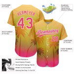 Bäume Design Gold Muster 3D Baseball Neon Authentic Hawaii Rosa-Weiß Palm Custom Jersey Bäume Design Gold Muster 3D Baseball Neon Authentic Hawaii Rosa-Weiß Palm Custom Jersey