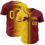 Custom Jersey Fashion Authentic Gelb-Schwarz Gradient Baseball Crimson Custom Jersey Fashion Authentic Gelb-Schwarz Gradient Baseball Crimson