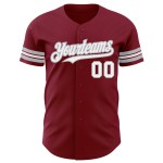 Authentic Baseball Crimson Custom Jersey Weiß-Grau Authentic Baseball Crimson Custom Jersey Weiß-Grau