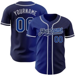 Authentic Fashion Jersey Baseball Royal-Grau Custom Navy Gradient