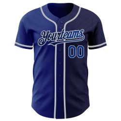 Authentic Fashion Jersey Baseball Royal-Grau Custom Navy Gradient