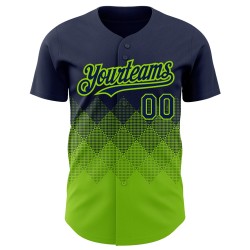 Authentisches quadratisches Marinegrün Neon Farbverlauf Jersey Formen Muster Baseball 3D Design Custom