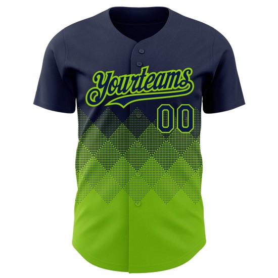 Authentisches quadratisches Marinegrün Neon Farbverlauf Jersey Formen Muster Baseball 3D Design Custom Authentisches quadratisches Marinegrün Neon Farbverlauf Jersey Formen Muster Baseball 3D Design Custom
