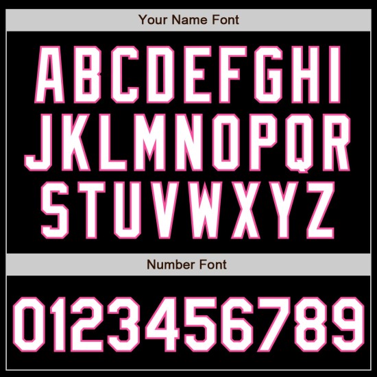 Jersey Custom Authentic Shapes 3 Armfarben Baseball Schwarz Weiß-Pink Jersey Custom Authentic Shapes 3 Armfarben Baseball Schwarz Weiß-Pink