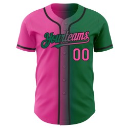 Grün Authentic Custom Kelly Gradient Fashion Jersey Pink-Schwarz Baseball